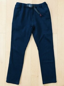 【良品】GRAMICCI＊裏起毛ニットナローパンツ＊ネイビー＊S