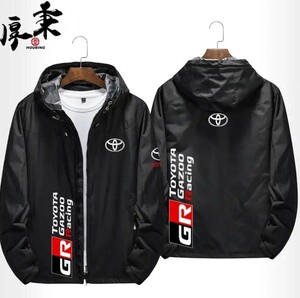 01★新品★トヨタ GR Gazoo Racing★モータースポーツ ロゴ アウトドアスポーツウェア ジッパーパーカー スウェット 釣り服 冬服★ブラック