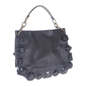 【中古】【ABランク】ボッテガヴェネタ BOTTEG AVENETA ループショルダーバッグ ハンドバッグ レザー ブラック レディース【ISEYA】