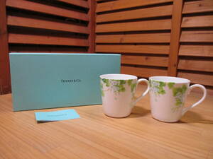 M1Y ◎213 【TIFFANY＆Co.】 ティファニーリーブス　LEAVES マグカップ ペア 未使用展示品