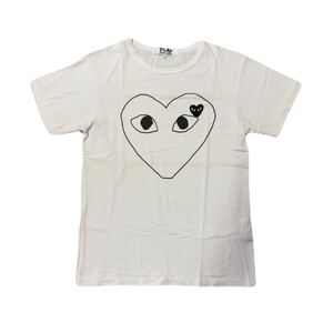 COMME des GARCONS PLAY コムデギャルソン Tシャツ ホワイト 半袖Tシャツ 半袖 ロゴ L AZ-T095 AD2009