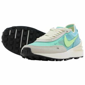 ☆NIKE ナイキ W NIKE WAFFLE ONE DC2533-401 ワッフルワン BLEACHED AQUA/LIME GLOW-COCONUT スニーカー 水色 US8 25cm