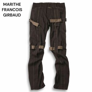 MARITHE FRANCOIS GIRBAUD マリテフランソワ ジルボー 立体裁断★ 秋冬 裏起毛 ボンテージ デザイン パンツ Sz.M　メンズ　I4B01656_9#Q