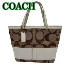 【極美品✨】COACH ハンドバッグ 手持ちバッグ シグネチャー ベージュ