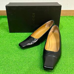 GUCCI グッチ パンプス シューズ ヒール 高級靴 靴 サイズ 6C レディース ブラック BLACK 箱付き(E777)