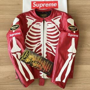 正規品！美品！supreme vanson bones leather jacket Sサイズ