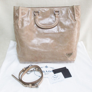 PRADA プラダ 2WAYハンドバッグ BR4617 VITELLO SHINE ショルダー ビジネス レザー CAMMEO