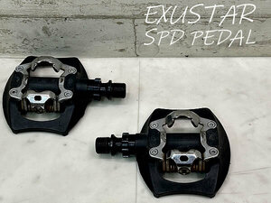 ☆ 【 発送限定 】 EXUSTAR SPD PEDAL エグザスター ビンディングペダル 片面フラット ロード MTB ミニベロ クロス 同梱発送承り中!!