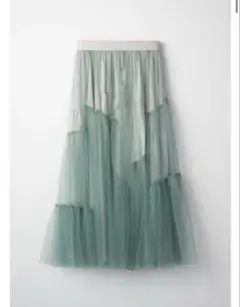 Leaf vein tulle skirt (Green)