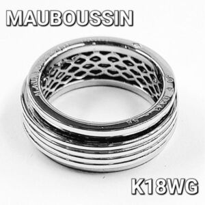 【モーブッサン】MAUBOUSSIN 男女兼用 18金 K18 WG ホワイトゴールド リング 指輪