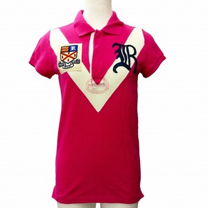 ラルフローレン ラグビー RALPH LAUREN RUGBY ポロシャツ カットソー ロゴ カレッジ ピンク S レディース