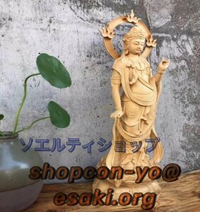 人気の新作★極上の木彫 仏教美術 精密彫刻 仏像 手彫り 極上品 大勢至菩薩像
