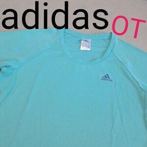 【超美品】adidas アディダス レディースOT ジョギング ランニング スポーツジム ヨガ ピラティス 半袖 Tシャツ エメラルドグリーン