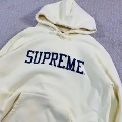 SUPREME パーカー　ロゴ　黄色　イエロー　L