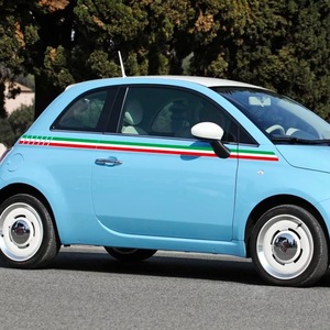 ステッカー FIAT イタリア国旗 ストライプ 車 ウエストライン ドア フィアット 緑 白 赤 ★新品送料無料★トリコロール お洒落 人気