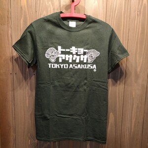 未使用 トーキョー アサクサ Tシャツ Sサイズ 深緑 半袖Tシャツ グリーン 東京 浅草 花屋敷 