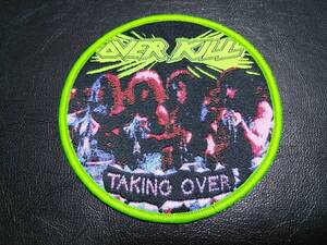 OVERKILL 丸形刺繍パッチ ワッペン taking over / slayer venom metallica anthrax pantera exodus testament metal church riot