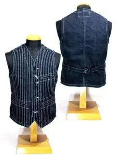 SUGAR CANE 9ozWABASH STRIPE WORK VEST 42