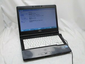 △富士通 LIFEBOOK S752/F Core i5 3340M 2.7GHz 2GB 320GB 14インチ HD 1366×768 BIOS起動のみ