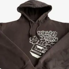 “Graffiti” old stussy プリント パーカー Brown L