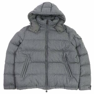 美品 MONCLER モンクレール 18-19AW MONTGENEVRE ウール WZIP ロゴワッペン フーデッド ダウンジャケット グレー 7 正規品 メンズ