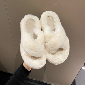 ☆ ホワイト ☆ 35(22.5cm) ☆ もこもこ スリッパ xjslipper01 ルームシューズ もこもこ スリッパ 暖かい ルームスリッパ