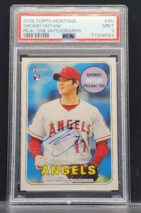 Shohei Ohtani 2018 Topps Heritage Real Ones Autographs RC Rookie Auto 大谷翔平 直書き直筆ルーキーサインカード PSA 9 Mint