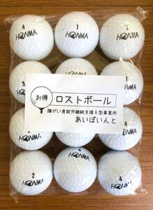 【137-D1】HONMA D1 (ホワイト) 12個 ロストボール