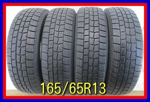 ■中古タイヤ■　165/65R13 77Q DUNLOP WINTERMAXX WM01 エブリィ ワゴンRワイド タウンボックス等 冬 スタッドレスタイヤ 送料無料 A56