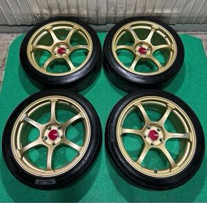 希少品 三菱 ct9a ランサーエボリューション7 ADVAN RACING RG2 18インチタイヤ/ホイール4本 9J+29 5穴 PCD114.3 2023年製 バリ山 深リム 