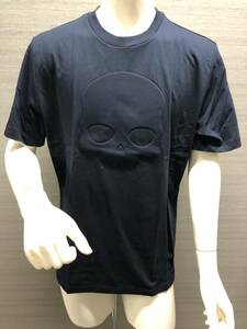 本物 新品 HYDROGEN ハイドロゲンエンボスフロントスカル半袖Tシャツ 214106 紺 L