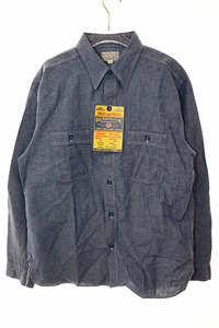 バズリクソンズ BUZZ RICKSON’S BLUE CHAMBRAY WORK SHIRT L BR25995 ブルー シャンブレー ワーク シャツ 長袖 【ブランド古着ベクトル】