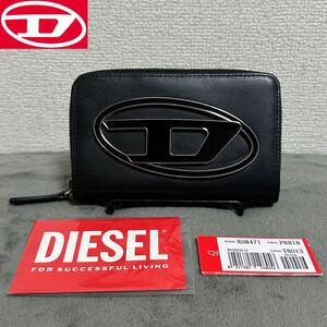 新品 未使用 タグ付き ★定価25,300円 DIESEL ディーゼル ラウンドD ロゴ カウレザー 二つ折り 財布 コンパクトウォレット ブラック 15