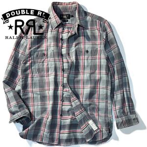 【RRL DoubleRL】ダブルアールエル RALPH LAUREN ラルフローレン Chin Strap Twill Shirts チンストラップワークシャツ LSチェックシャツ