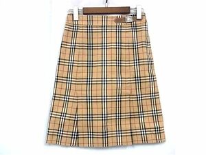 1円 BURBERRY バーバリーブルーレーベル ノバチェック コットン×ポリウレタン スカート ボトムス 表記サイズ36 洋服 ベージュ系 BM3624