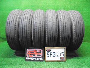 5FB215 AF3)) 送料無料 バリ山 2022年製 225/80R17.5 123/122L LT ブリヂストン R115 17.5インチ夏タイヤ6本セット トラック