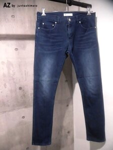 美品 AZ by junhashimotoエーゼイ バイ ジュンハシモト DENIM SKINNY PANTSデニム スキニーパンツL/ストレッチ スリムデニムパンツ/AZB-802