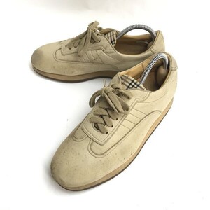 BURBERRY LONDON/バーバリー☆レザーシューズ/スニーカー【size:24.5/beige/ベージュ/タン チェック柄】sneakers/Shoes/trainers◇bJ-091