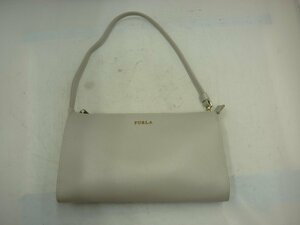 【FURLA】フルラ　ハンドポーチ　ライトグレー　レザー　SY02-DEQ