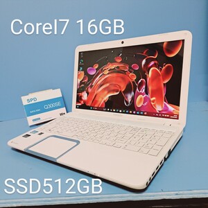 ★最強Corei7★/メモリ16GB/新品SSD512GB/Windows11/T552/58HWS/Office2021/ブルーレイ/カメラ/東芝/dynabook/TOSHIBA/Bluetooth/美品