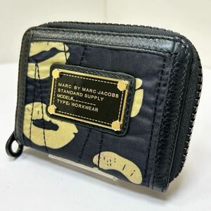 ☆良品☆ ◆MARC BY MARC JACOBS マークバイマークジェイコブス　コンパクト財布◆　ラウンドジップ　ブラック 【USED】0610