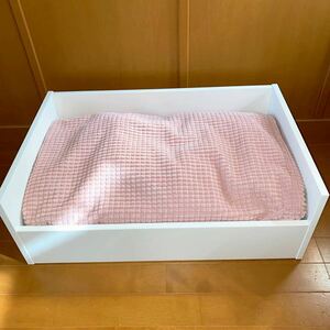 IKEA　ペット　ベッド + クッション　45x69 cm　猫　犬　白　ピンク　北欧　イケア　LURVIG　ルールヴィグ