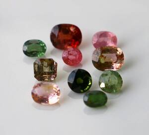 天然石　9.9ct　MIXカラートルマリン　ルース　10個セット　ナイジェリア産