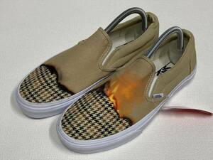 レア!! VANS SLIPON ベージュ 千鳥格子 火山 US7.5 (25.5cm) アメリカ企画限定!! スリッポン バンズ