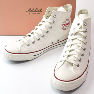 未使用 CONVERSE ADDICT コンバース アディクト COACH CANVAS HI コーチ キャンバス ハイ スニーカー USA8.5 JPN27 ホワイト 1CL784