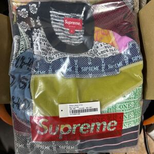 新品未使用　シュプリーム　SUPREME Patchwork Jacquard L/S Top Lサイズ　長袖 ロンT パッチワーク ジャカード　希少