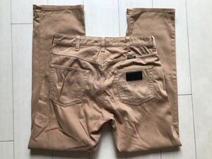 【即決】W33 wrangler ラングラー カラージーンズ 茶色系　ストレッチ　裾チェーンステッチ仕様　ジッパーフライ　WESTERN JEANS