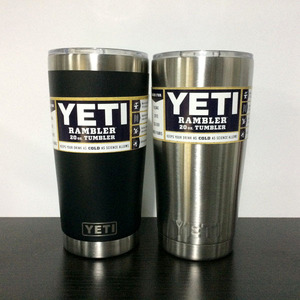 YETI イエティ 20オンス ブラック シルバー 20oz ランブラー タンブラー 保温 保冷 アウトドア 水筒 ボトル 2個セット