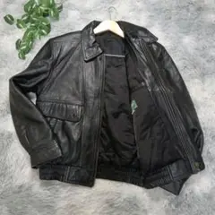 【ALASKO】レザーライダースジャケット M 羊革 bomber jacket