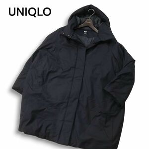 UNIQLO ユニクロ 秋冬 ハイブリッド ダウン コート Sz.3XL　レディース ネイビー 大きいサイズ 特大　I4T03656_B#N